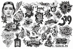A tattoo with name Emilia and year 1920 tattoo idea