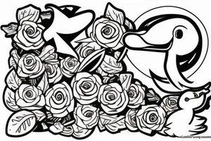 aggressive duck combined with the reality of today's times tattoo idea