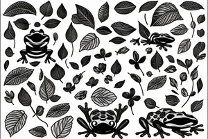 Frog on a leaf tattoo idea
