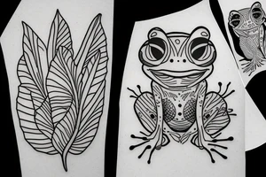Frog on a leaf tattoo idea