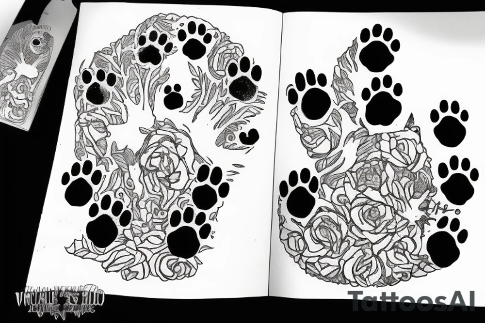 Write „us against the world“ include a dog‘s paw tattoo idea Write „us against the world“ include a dog‘s paw tattoo idea