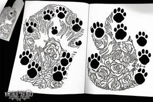Write „us against the world“ include a dog‘s paw tattoo idea