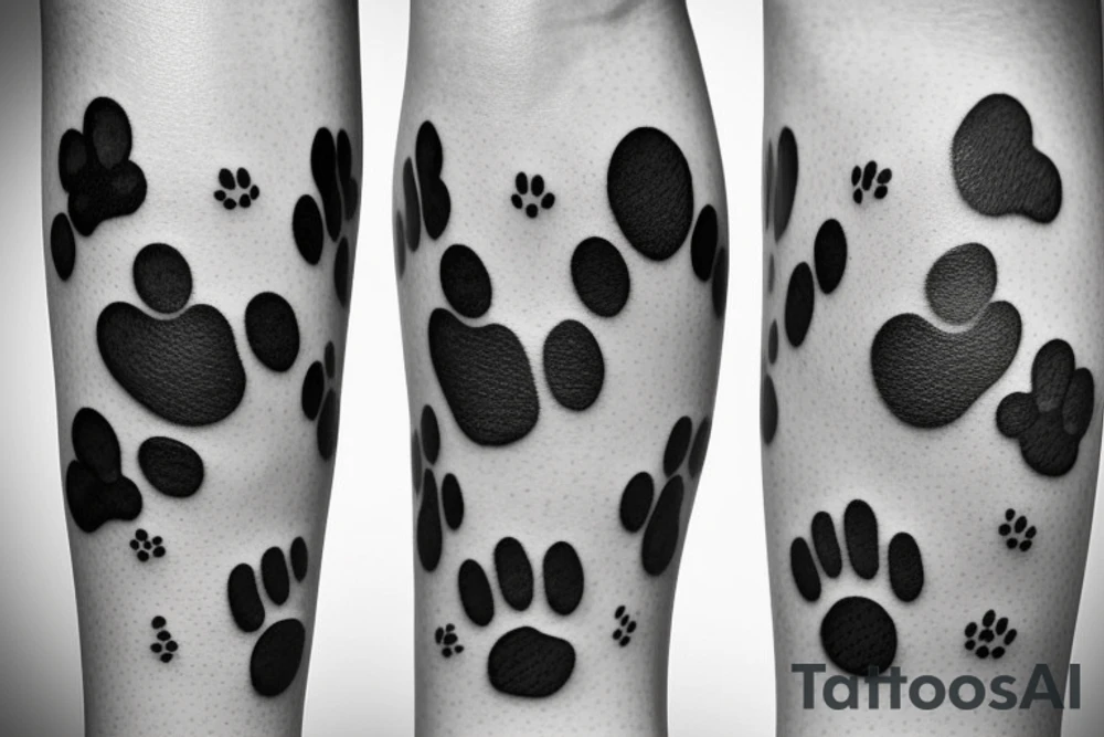 Write „us against the world“ include a dog‘s paw tattoo idea Write „us against the world“ include a dog‘s paw tattoo idea