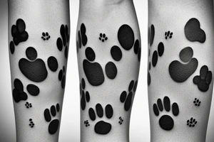 Write „us against the world“ include a dog‘s paw tattoo idea