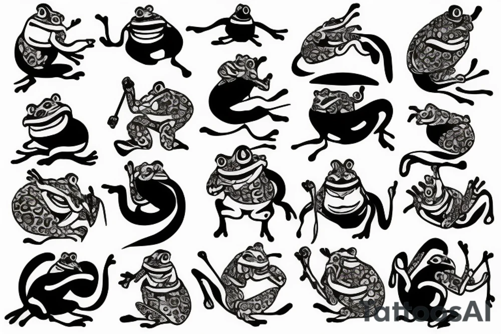 Samurai frog tattoo idea