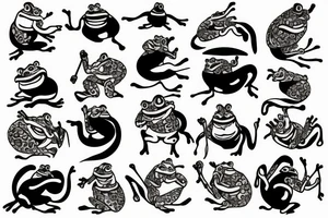Samurai frog tattoo idea