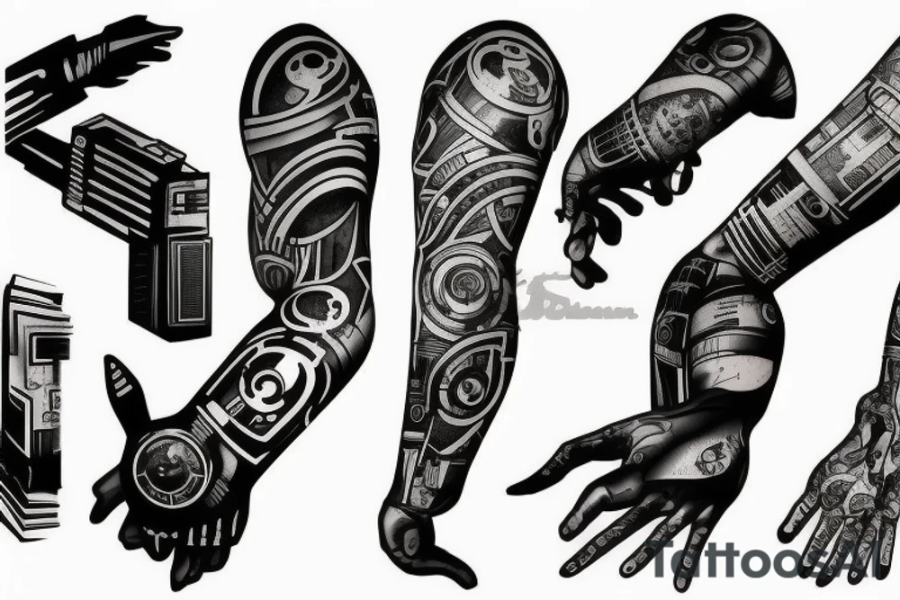Cyberpunk arm tatooo tattoo idea