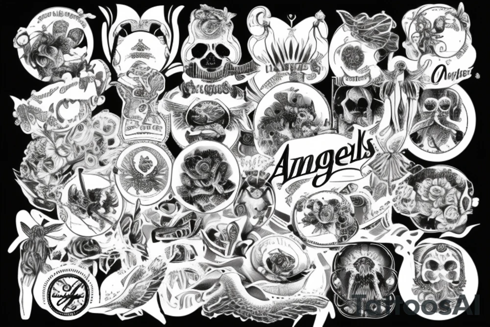 Angels vintage tattoo idea