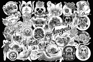Angels vintage tattoo idea