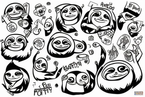 Funny sloth tattoo idea