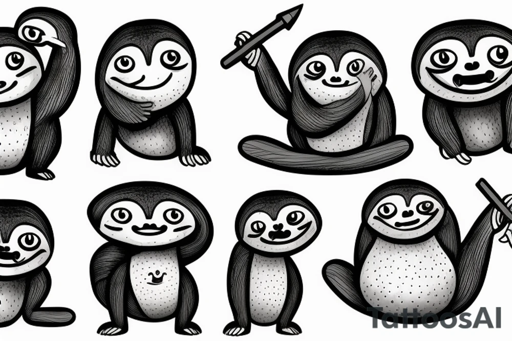 Funny sloth tattoo idea