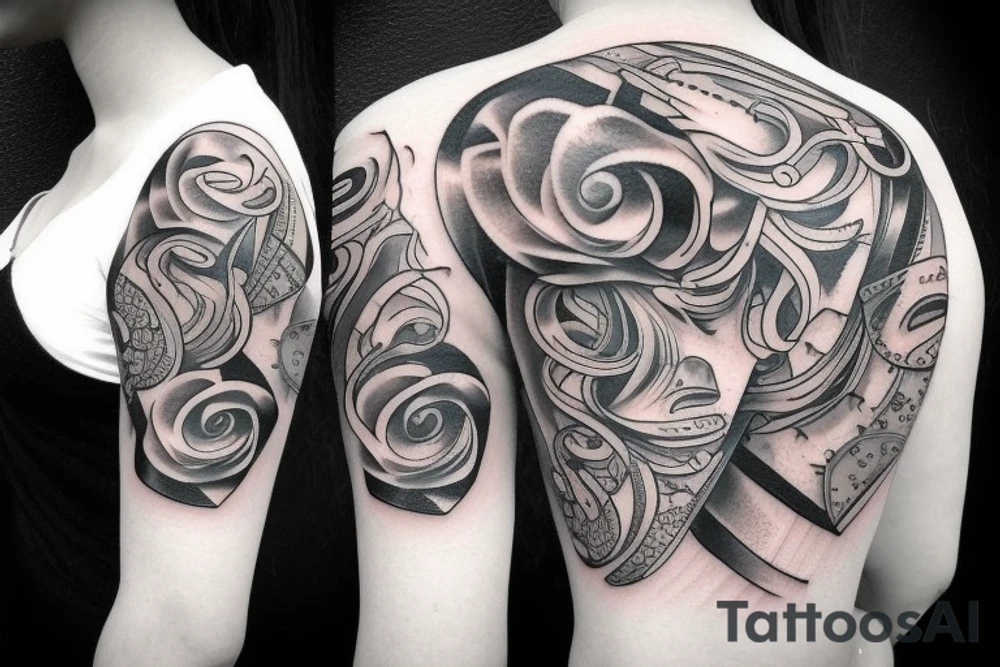 Gangster girl with gun tattoo idea