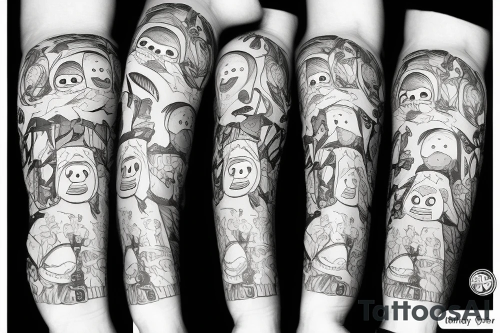 Funny sloth party tattoo idea