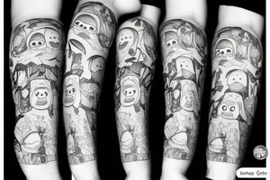 Funny sloth party tattoo idea
