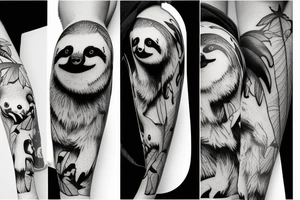 Funny sloth party tattoo idea