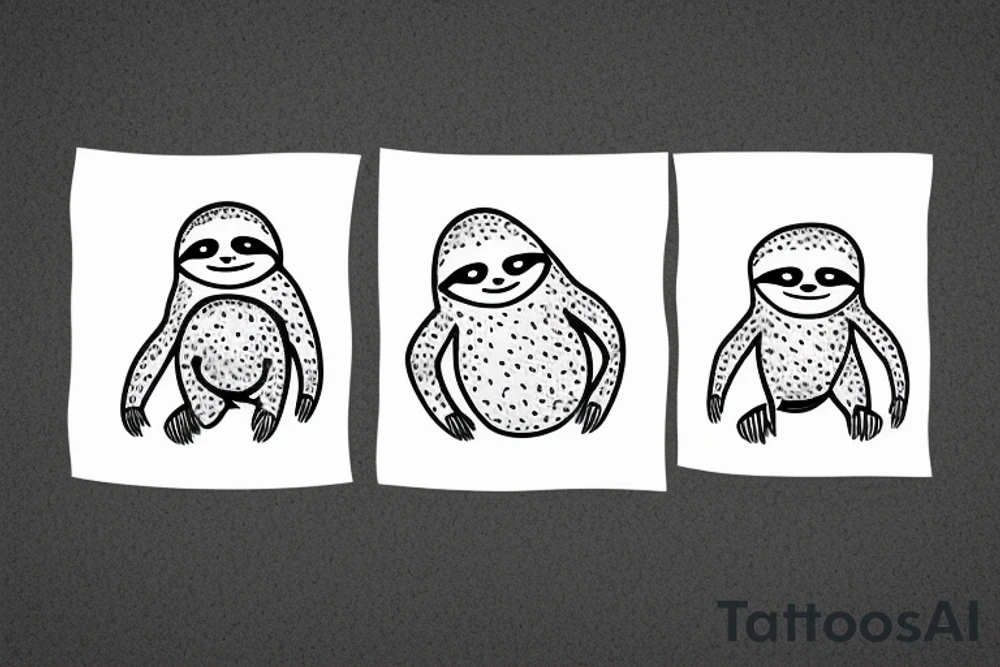 Funny sloth party tattoo idea