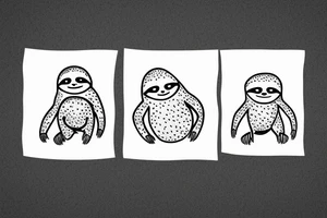 Funny sloth party tattoo idea