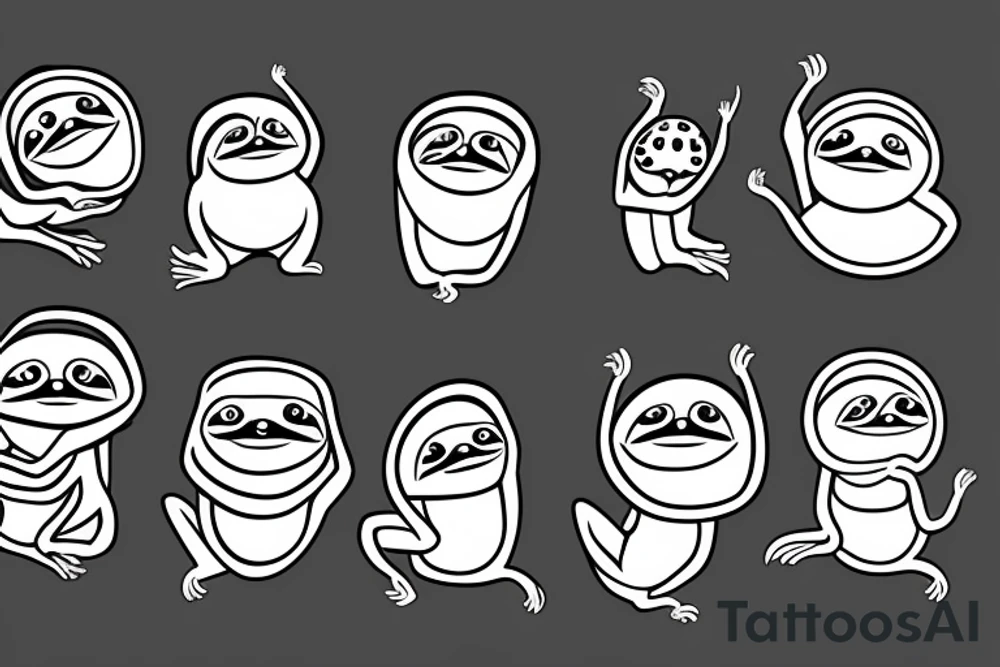 Funny sloth with hummer tattoo idea