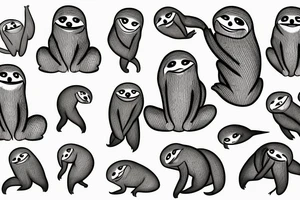 Funny sloth with hummer tattoo idea