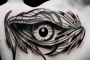 Fallen angel eye, 3 sword crosed with spider tattoo idea