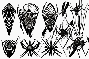 3 swords and spider tattoo idea