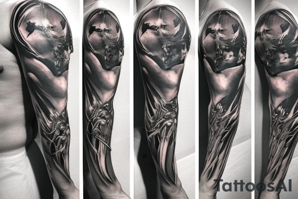 3 swords and spider tattoo idea