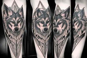 Wolf, calf tattoo idea