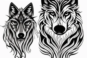 Wolf, calf tattoo idea
