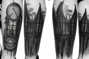 Big Bloodborne cathedral city tattoo idea