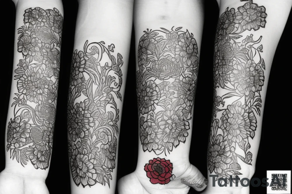 red flowers of penny tattoo idea