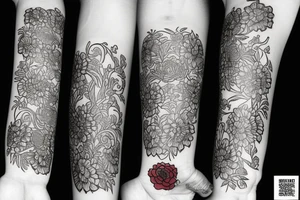 red flowers of penny tattoo idea