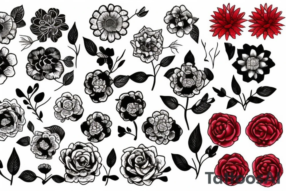 red flowers of penny tattoo idea