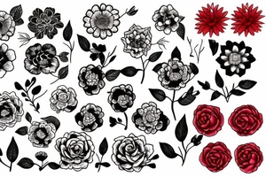 red flowers of penny tattoo idea
