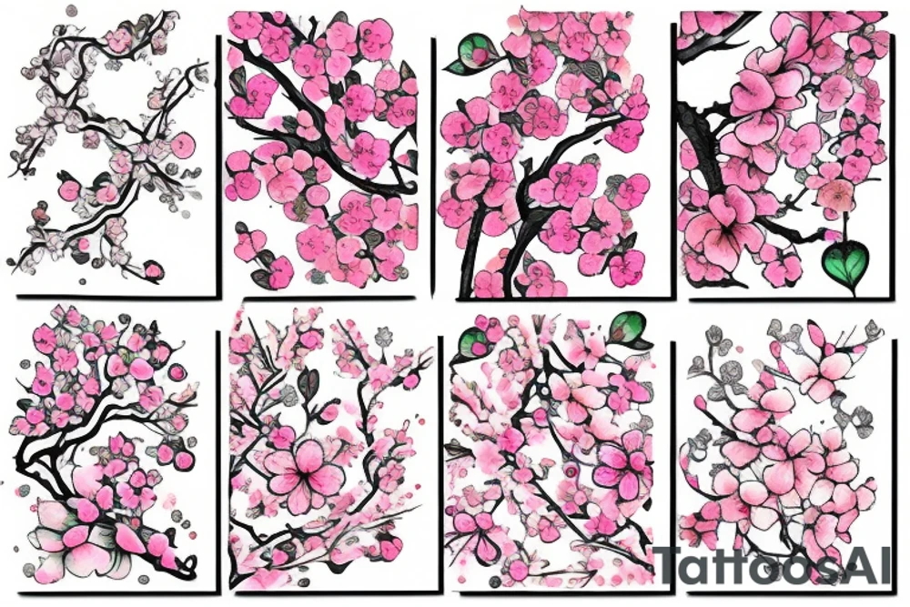 cards, cherry blossom tattoo idea