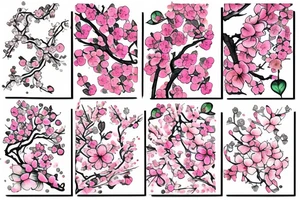 cards, cherry blossom tattoo idea