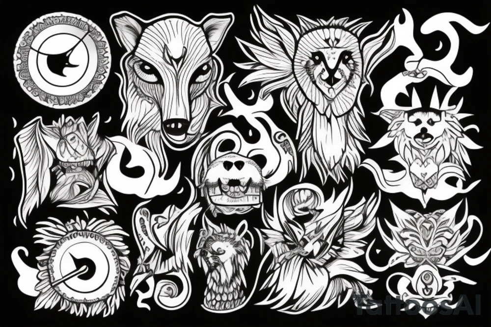 animals wholl arm tattoo tattoo idea