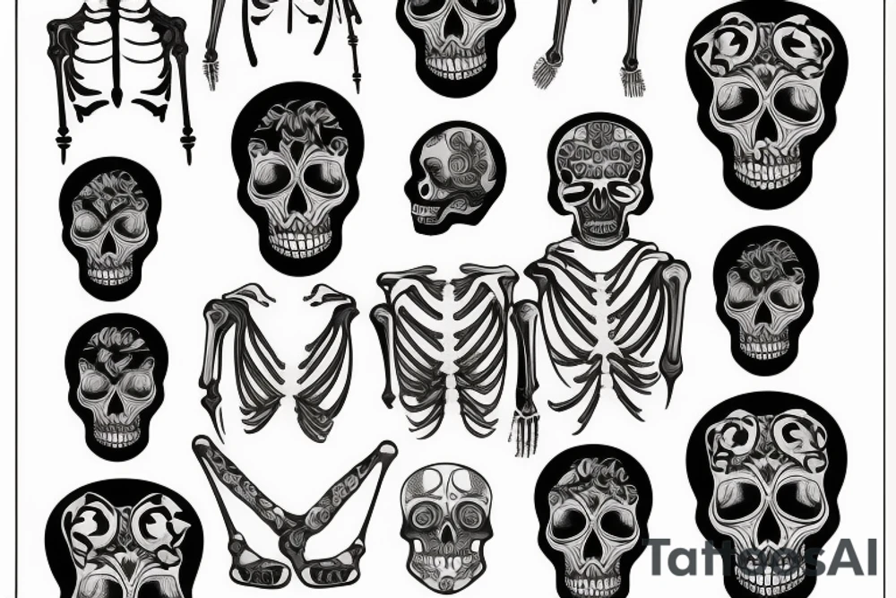 skeleton body tattoo idea
