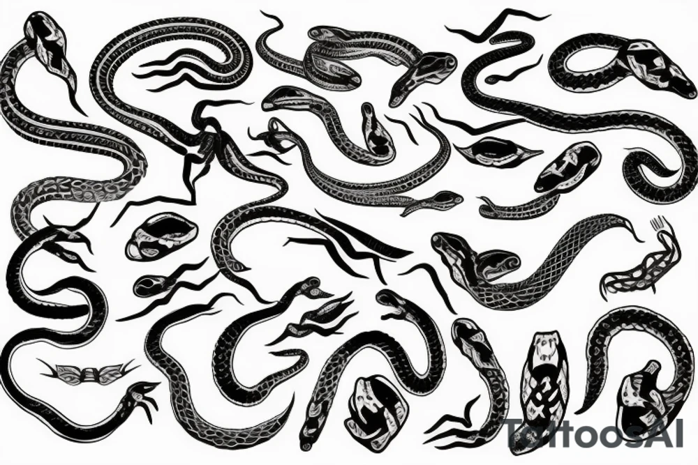 dead snake tattoo idea