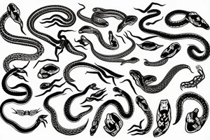 dead snake tattoo idea