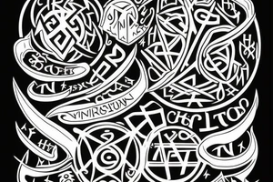 Nordic god with runes tattoo idea