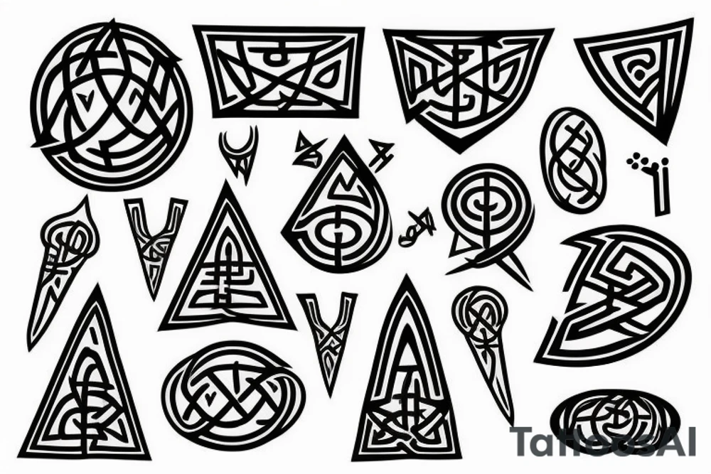 Nordic god with runes tattoo idea