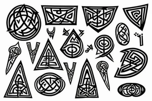 Nordic god with runes tattoo idea