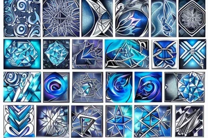 Diamond in blue flame tattoo idea