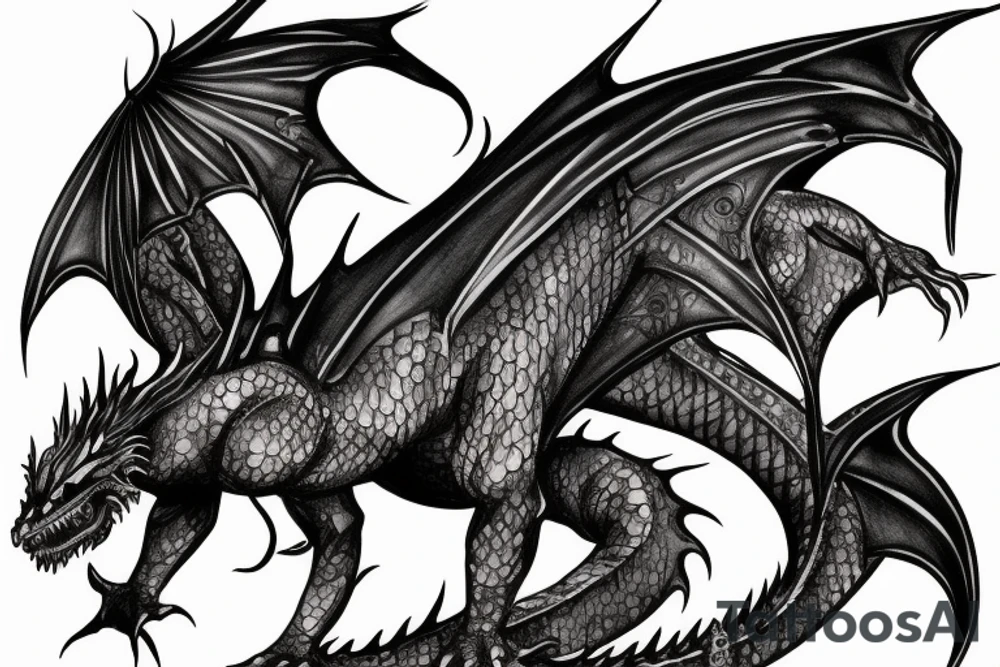 Dark purpel eye dragon tattoo idea