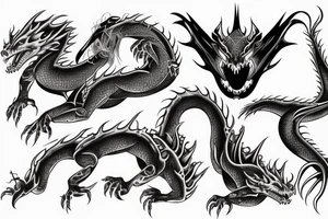 Dark purpel eye dragon tattoo idea