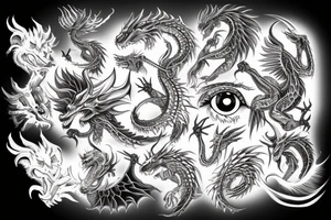 Dark purpls eye dragon tattoo idea