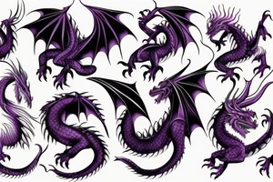 Dark purple eye dragon tattoo idea