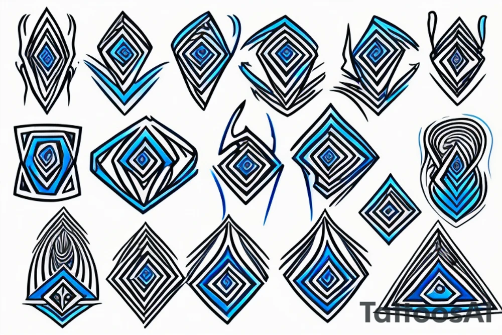 Diamond in blue flame tattoo idea