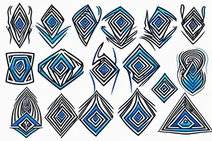 Diamond in blue flame tattoo idea