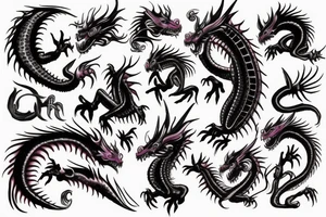 Dark purple eye dragon tattoo idea